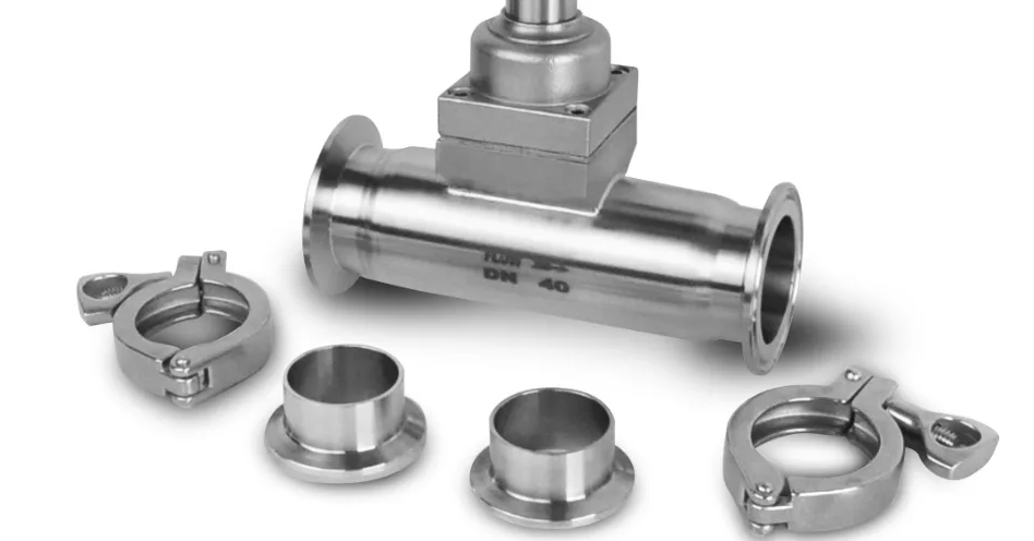 Tri clamp fittings for flow meter