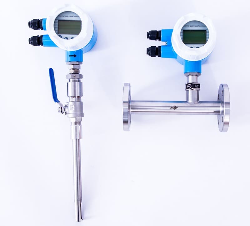 high temperature thermal mass flow meter