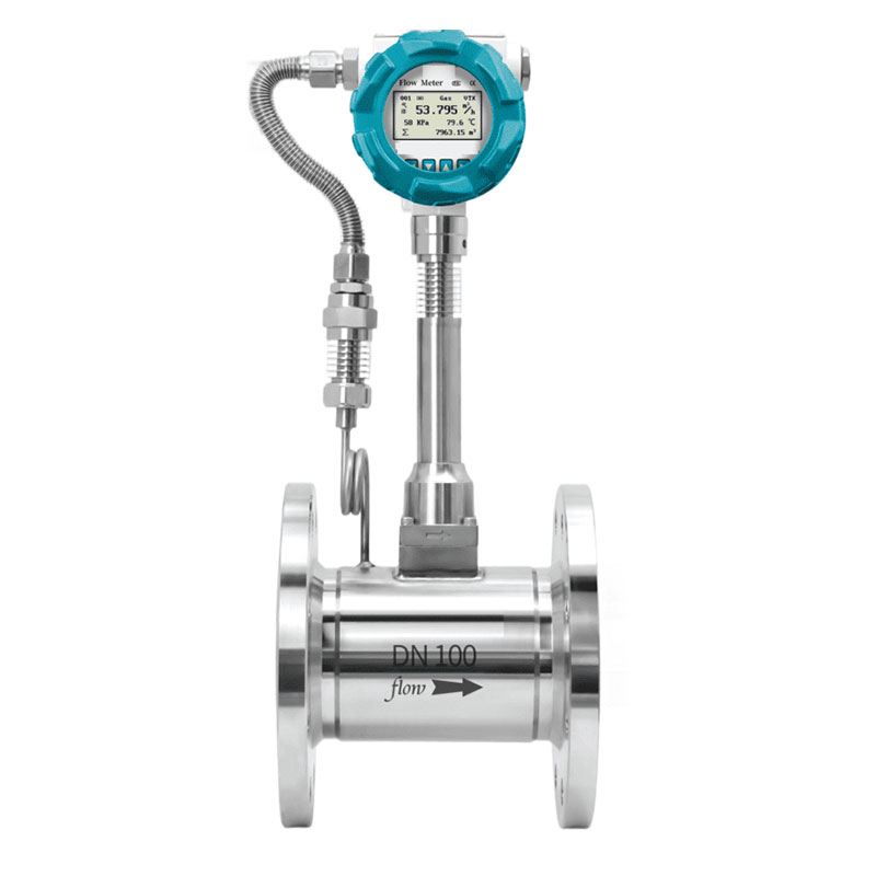 steam vortex flow meter with temperature and pressure correction