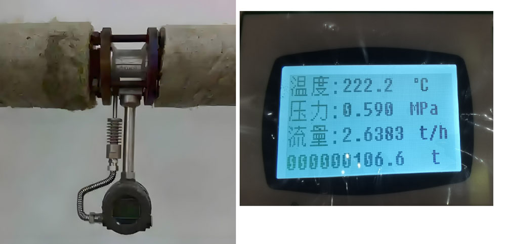 Caudalímetro de vapor con martillo de vapor steam flow meter with steam hammer